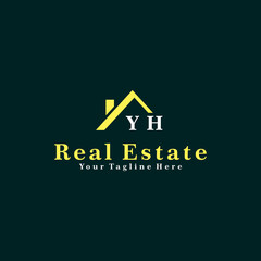 YH Initials Real Estate Logo Vector Art  Icons  and Graphics