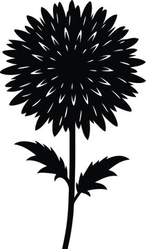 black flower silhouette on white background clip art preview