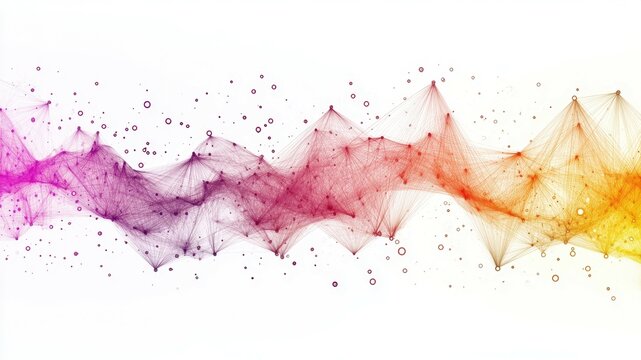 Abstract network data visualization on white background