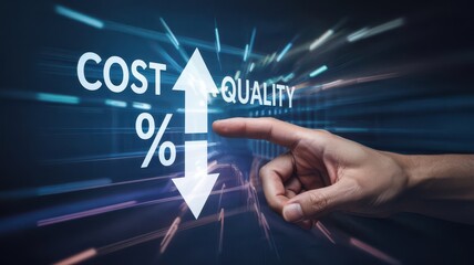 Interactive graphic display of cost and quality trade-offs.