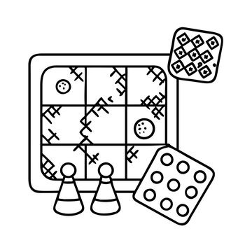 recommend clip art: game board with pieces icon, game board with pieces line art - simple line art of game board with pieces, perfect for game board with pieces logos and icons
