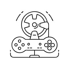 game controller drift icon, game controller drift line art - simple line art of game controller drift, perfect for game controller drift logos and icons