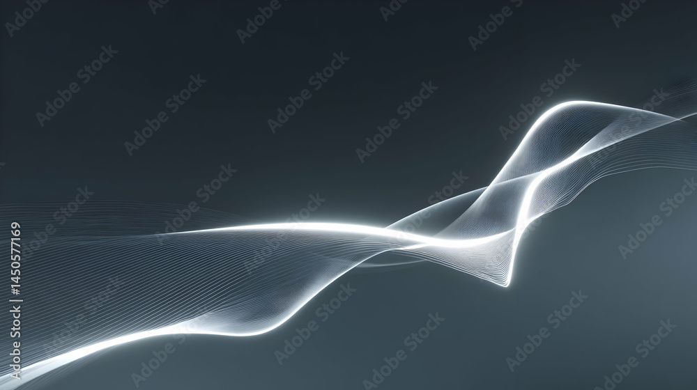 Poster fluid brilliance an abstract composition of dynamic light lines against dark backdrop creating elega
