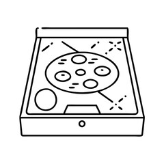 game night pizza box icon, game night pizza box line art - simple line art of game night pizza box, perfect for game night pizza box logos and icons