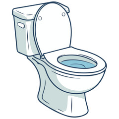 Toilet bowl simple vector clipart isolated on white background
