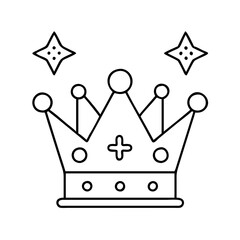 game night winner s crown icon, game night winner s crown line art - simple line art of game night winner s crown, perfect for game night winner s crown logos and icons