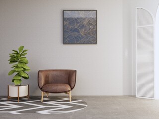 interior design with chairs and ornamental plants