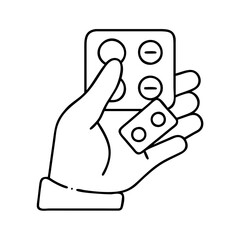 game piece in hand icon, game piece in hand line art - simple line art of game piece in hand, perfect for game piece in hand logos and icons