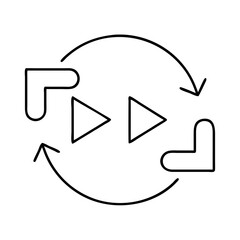 game replay icon, game replay line art - simple line art of game replay, perfect for game replay logos and icons