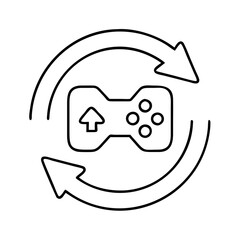 game replay icon, game replay line art - simple line art of game replay, perfect for game replay logos and icons