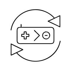 game replay icon, game replay line art - simple line art of game replay, perfect for game replay logos and icons