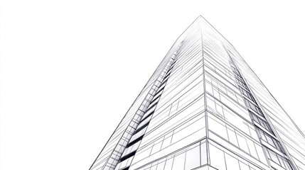 Fototapeta premium Modern skyscraper architectural design geometric lines and shapes
