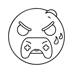 gamer s rage emoji icon, gamer s rage emoji line art - simple line art of gamer s rage emoji, perfect for gamer s rage emoji logos and icons