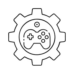 game settings gear icon, game settings gear line art - simple line art of game settings gear, perfect for game settings gear logos and icons