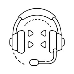 gaming headset icon, gaming headset line art - simple line art of gaming headset, perfect for gaming headset logos and icons