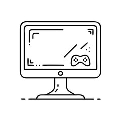 gaming monitor icon, gaming monitor line art - simple line art of gaming monitor, perfect for gaming monitor logos and icons