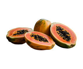 papaya isolated on white background