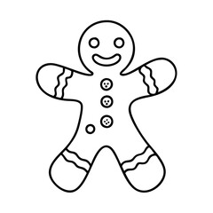 gingerbread man icon, gingerbread man line art - simple line art of gingerbread man, perfect for gingerbread man logos and icons