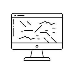 glitch effect screen icon, glitch effect screen line art - simple line art of glitch effect screen, perfect for glitch effect screen logos and icons