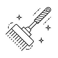 grill cleaning brush icon, grill cleaning brush line art - simple line art of grill cleaning brush, perfect for grill cleaning brush logos and icons