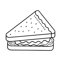 grilled cheese sandwich icon, grilled cheese sandwich line art - simple line art of grilled cheese sandwich, perfect for grilled cheese sandwich logos and icons