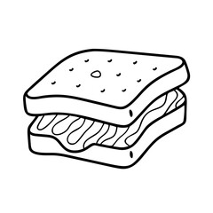 grilled cheese sandwich icon, grilled cheese sandwich line art - simple line art of grilled cheese sandwich, perfect for grilled cheese sandwich logos and icons