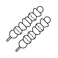 grilled kebabs icon, grilled kebabs line art - simple line art of grilled kebabs, perfect for grilled kebabs logos and icons