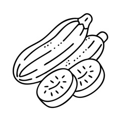 grilled zucchini icon, grilled zucchini line art - simple line art of grilled zucchini, perfect for grilled zucchini logos and icons