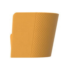 Contemporary Yellow Quilted Armchair Side View Isolated