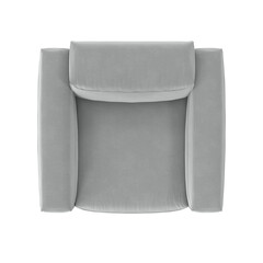 Contemporary Grey Lounge Armchair Top View Isolated