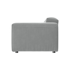 Contemporary Grey Lounge Armchair Side View Isolated