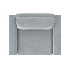 Modern Velvet Armchair Top View Isolated