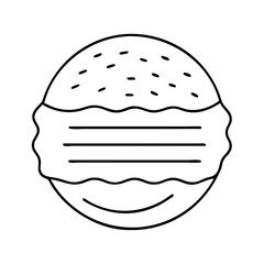 hamburger patty icon, hamburger patty line art - simple line art of hamburger patty, perfect for hamburger patty logos and icons