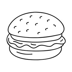 hamburger patty icon, hamburger patty line art - simple line art of hamburger patty, perfect for hamburger patty logos and icons