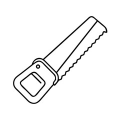 handsaw icon, handsaw line art - simple line art of handsaw, perfect for handsaw logos and icons