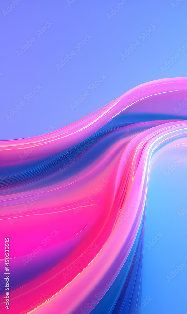 Poster harmonic blend of blues and pinks generating dynamic movement and visual pleasure design element