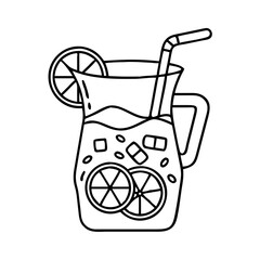 ice cold lemonade icon, ice cold lemonade line art - simple line art of ice cold lemonade, perfect for ice cold lemonade logos and icons