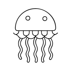 jellyfish icon, jellyfish line art - simple line art of jellyfish, perfect for jellyfish logos and icons