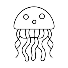 jellyfish icon, jellyfish line art - simple line art of jellyfish, perfect for jellyfish logos and icons