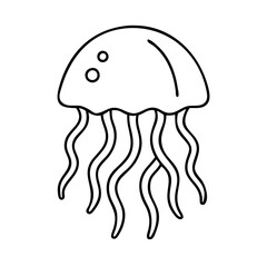 jellyfish icon, jellyfish line art - simple line art of jellyfish, perfect for jellyfish logos and icons
