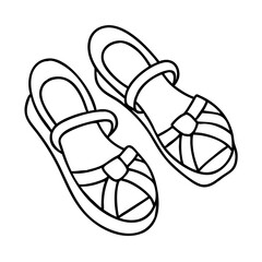 jelly sandals icon, jelly sandals line art - simple line art of jelly sandals, perfect for jelly sandals logos and icons