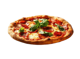 A fresh tasty pizza. Delicious pizza with savory and fresh ingredients