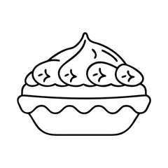 lemon meringue pie icon, lemon meringue pie line art - simple line art of lemon meringue pie, perfect for lemon meringue pie logos and icons