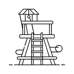 lifeguard chair icon, lifeguard chair line art - simple line art of lifeguard chair, perfect for lifeguard chair logos and icons
