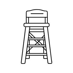 lifeguard chair icon, lifeguard chair line art - simple line art of lifeguard chair, perfect for lifeguard chair logos and icons