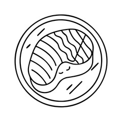 marinated steak icon, marinated steak line art - simple line art of marinated steak, perfect for marinated steak logos and icons