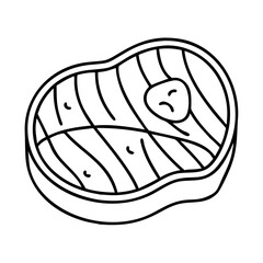 marinated steak icon, marinated steak line art - simple line art of marinated steak, perfect for marinated steak logos and icons