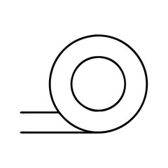 masking tape icon, masking tape line art - simple line art of masking tape, perfect for masking tape logos and icons