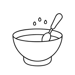 mixing bowl icon, mixing bowl line art - simple line art of mixing bowl, perfect for mixing bowl logos and icons