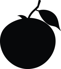 medlar fruit silhouette vector on white background 